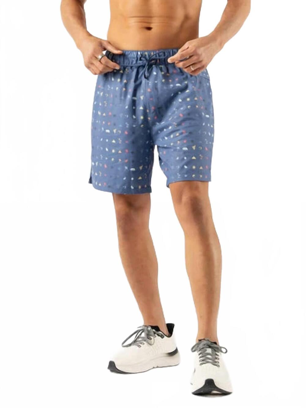 NEW RABBIT surfs up running shorts in bijou blue